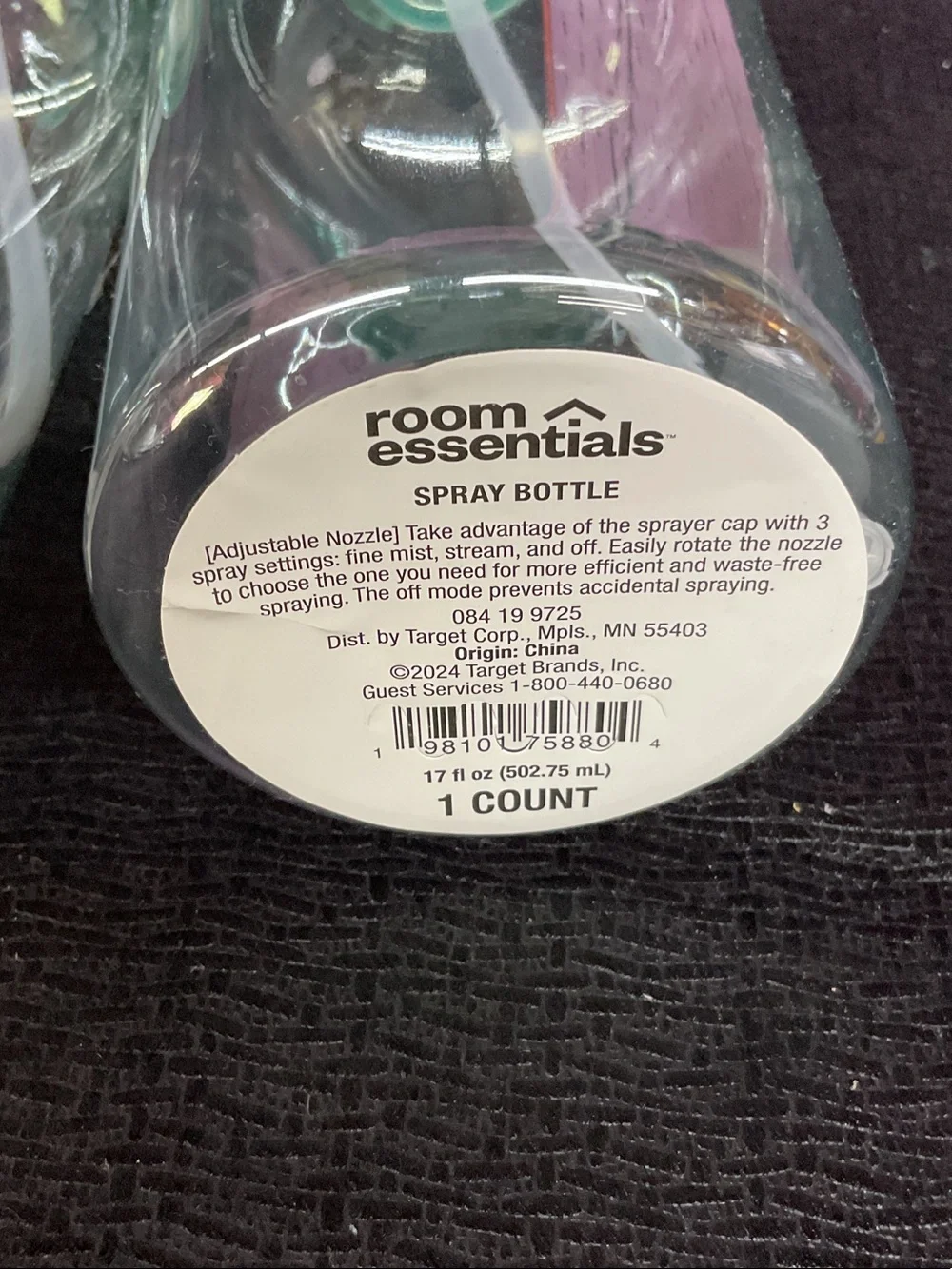 Room Essentials Clear Spray Bottles with Mint Green Triggers - Pack of 3